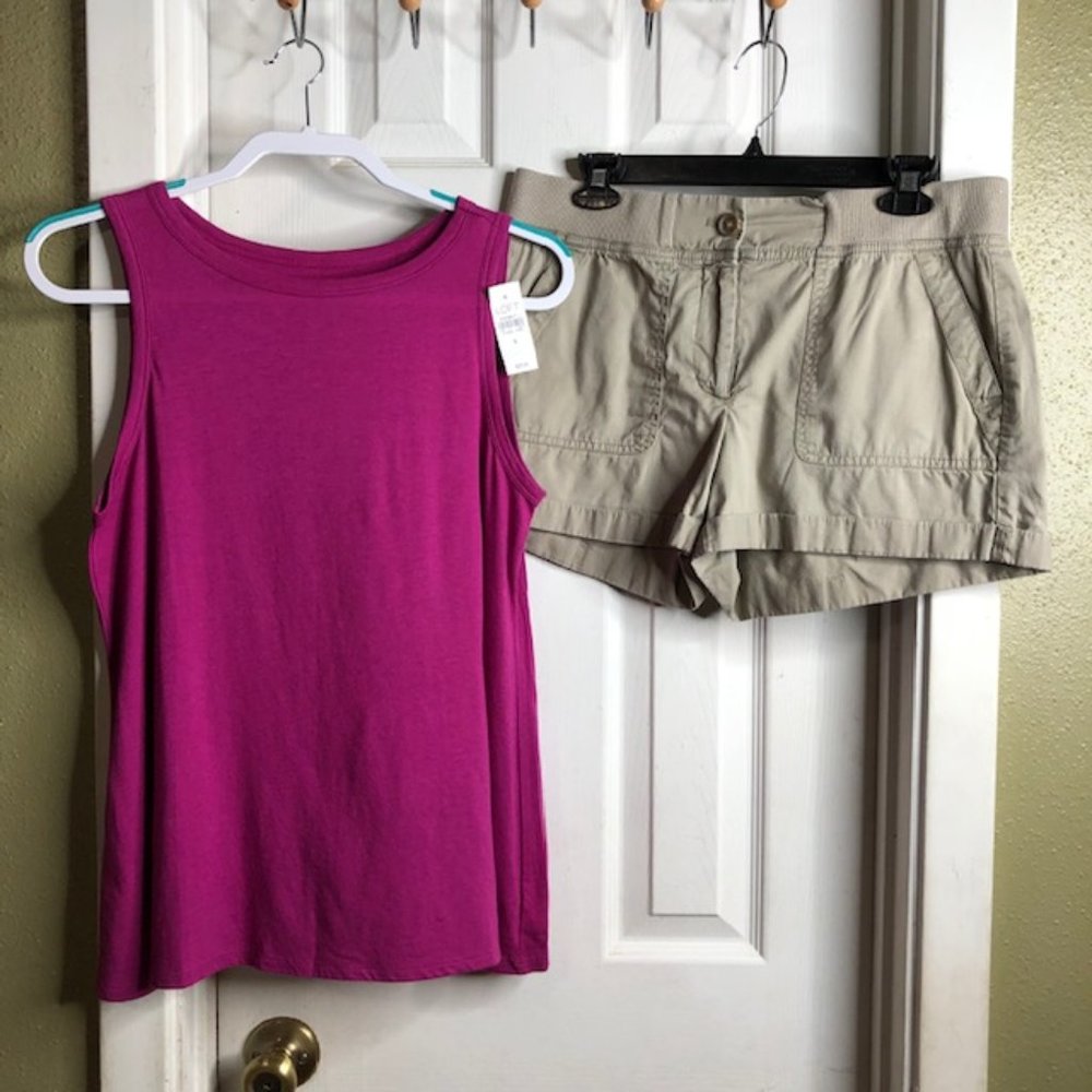 Loft Sleeveless Top & Loft Shorts ~ 2 pc bundle